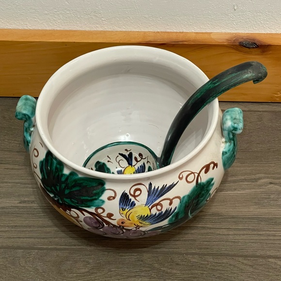 Fratelli Fanciullacci Tureen Made in Italy Birds with Grapes & Leaves - Picture 4 of 11